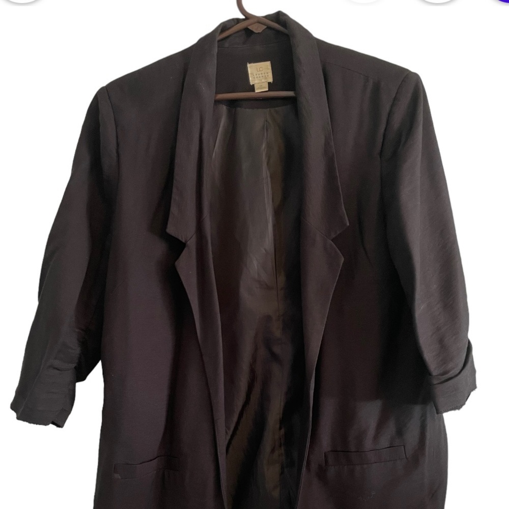 Black bracelet length blazer